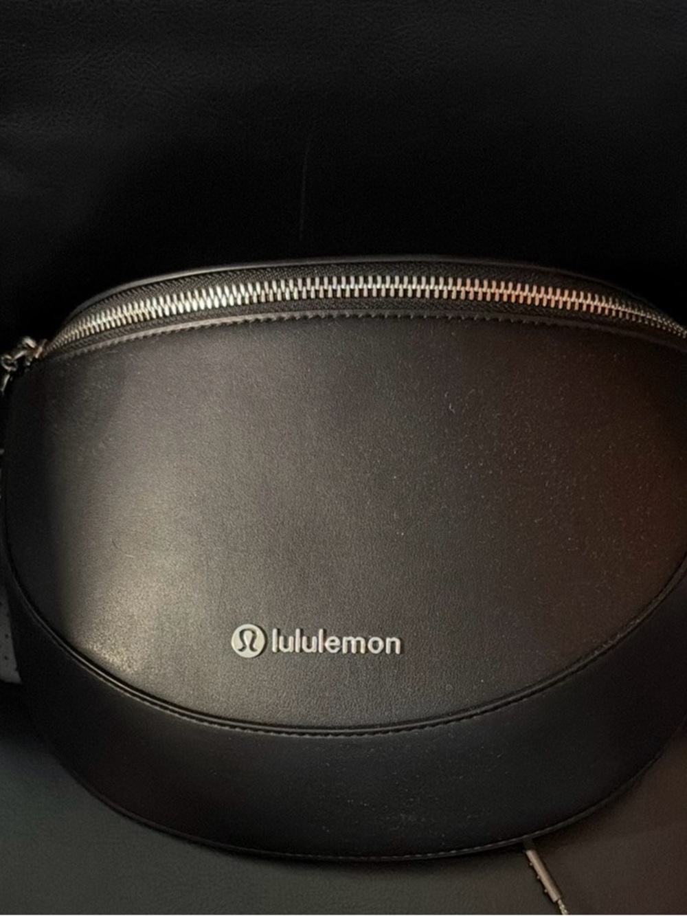 lululemon athletica Black Belt Bag with Silver Logo